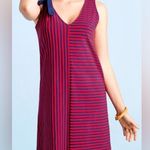 Vineyard Vines Resort Asymmetrical Red & Navy Stripe One Shoulder Bow Dress Sz M Photo 10