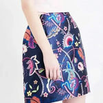 Ted Baker 
Dark Blue Soonah Folk Foliage‎ Pleat Mini Skirt size 3 Photo 0