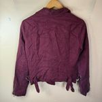 Club Monaco  Kapri Moto Burgundy Jacket‎ Womens Size Medium Grunge Streetwear Photo 5