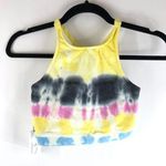 Electric & Rose Sports Bra Crop Top Crossover Straps Tie Dye Yellow Pink Blue XS Photo 0