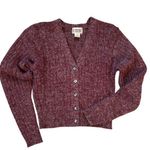 Vintage 90s/Y2K De Rotchild Cropped Cardigan Sweater Size L Purple Size M Photo 0