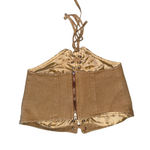 White Fox Boutique WHITE FOX Tan brown Lace Up Corset crop mini Top size xsmall Photo 1