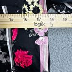 Victoria's Secret  pajama top womens XS short black‎ floral roses satin button up Photo 3