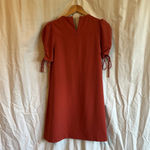 See By Chloe  Crewneck Mini Dress Burnt Orange Cutout Tie Short Sleeve 36… Photo 3