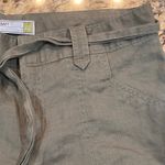 Old Navy Pants Womens 12 Olive Green Low Waist Pant Woven 100% Linen Light Photo 1