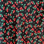 Forever 21 F21 Black and Red Fruit Cherry Print Midi Skirt Photo 2
