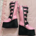 Dolls Kill COPY -  Widow Pink and Black Spiked Platform Boots Photo 2