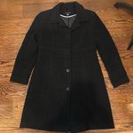 Tommy Hilfiger Women’s Long Black Wool Coat Button Cuff Decorative Waist Sz 12 Photo 8