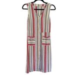 Old Navy  striped linen blend pocket front dress small Photo 2