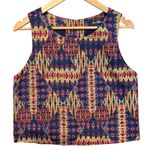 Sam Edelman Aztec Metallic Textured Crop Tank Top Sleeveless Small Photo 0