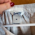 Duluth Trading Co Plaid Button Up Blouse Long Sleeve Organic Cotton Women's M Gray Size M Photo 1