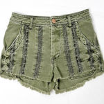 Free People Olive Green Cargo Shorts Photo 0