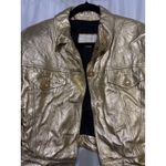 Julian K Vintage Rare 80s Leather Gold Metallic Jacket Women L Made in Israel Size L Photo 1