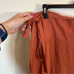For Days Women's Midi Layered Wrap Skirt Burnt Rustic Orange Viscose Small Photo 6