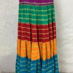 Lauren Ralph Lauren Tie Dye Tiered Cotton Gauze Multicolor Midi Skirt Green Photo 2