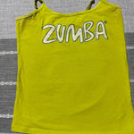 Zumba Wear Women's Green Athletic Tank Top Size Medium Spaghetti Strap Yellow Photo 0