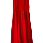 Hutch ANTHROPOLOGIE Asymmetric Red Maxi Dress Sz M Photo 3