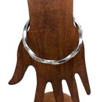 Silver Tone Bangle Bracelet, swirl pattern, feminine, boho, dressy, wedding Photo 0