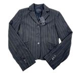 BCBGMAXAZRIA Blazer Womens XS Brown Pinstripe Single-Breasted Notched Lapel NEW Photo 0