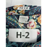 Womans Vtg Kathryn Bath Robe Green Floral Paisley Long Ash Front Tie Closure Med Photo 2