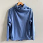 Athleta Cozy Karma Twist Neck Pullover Sweatshirt Plush Lining Blue Size Medium Photo 2