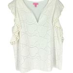 Lilly Pulitzer Astana White Eyelet Ruffle Top Photo 1