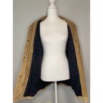 Suede Leather Jacket Womens M Tan Zip Up & Snap Flannel Lined 90s Y2K Western Size M Photo 7