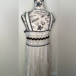 Only  Felucia Woven Maxi Dress 100% Organic‎ Cotton Medium Ivory Black EUC Photo 3