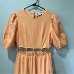 Charlie Holiday Andrea Maxi Size 2 Apricot Orange puffed Sleeves Gold Hoops Photo 4