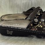 Alegria Black & Gold Leather Rhinestone Embellished Slide Sandals EU 41 Photo 3