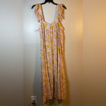 Knox Rose  Floral Yellow and Pink Maxi Dress SZ:L Photo 3