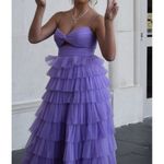 Jovani  Lilac High Waist Ruffled Layered A LineSkirt Gown ~ 38290 Size 4 Photo 1