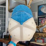 Texas Baseball Hat Leather Patch Distressed Blue Trucker Hat State Outline Adams Photo 5