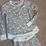 Cuddl Duds White Gray Polar Bear Cozy Warm Winter Pajama PJ Set Photo 3