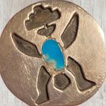 Vintage Southwestern Knifewing Kachina Turquoise Pin Brooch Silver Photo 7