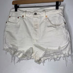Levi's Levi’s 501 White Cut Off Jean Shorts Size‎ 29 Distressed Photo 0