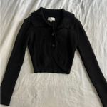 Mable Black Cropped Button Down Sweater Photo 2