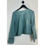 Free People Evermore Lace Inset Semisheer Cotton Top in Mineral Blue Size Small Photo 4