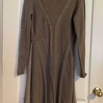 Mystree  Brown Mix Media Angora Blend Long Sleeve Sweater Dress Size Large Midi Photo 0