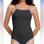 Beautikini Period Swimwear Racerback One Piece Bathing Suit Black Blue Size XS Photo 7