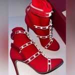 Valentino Garavani Rockstud Ankle Socks Boots Red SIZE 38.5 NEW Photo 7