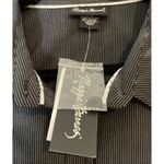 Maggie Barnes  1X 18/20‎ Black Striped Button Down Top Short Sleeve Pockets NEW Photo 6