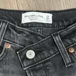 Abercrombie & Fitch The Dad High Rise Button Fly Black Stretch Jean Shorts 24 Photo 6