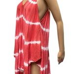 Tie Dye Pink White Boho Asymmetrical Tunic Handkerchief Hem Coverup Womens Small Photo 4