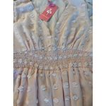 Pastel Pink Smocked Waist Pom Pom Long Sleeve Dress‎ Size Large Photo 3