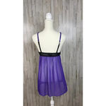 Ambrielle Women's Medium Purple & Black Lace Babydoll Dress Nightgown Photo 4