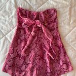 Buddy Love Pink Snakeskin Strapless Romper Photo 1