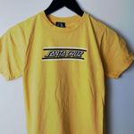 Santa Cruz  Skateboards Logo T Shirt Womens Yellow S Small Checkered Graphic Tee Photo 14