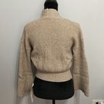 Chicwish Ribbed Flare Sleeves Wrap Knit Top in Sand Photo 7