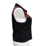 Vintage 90s Sun River Women’s Vest Black Suede Look Red Plaid Western Size L Size L Photo 3
